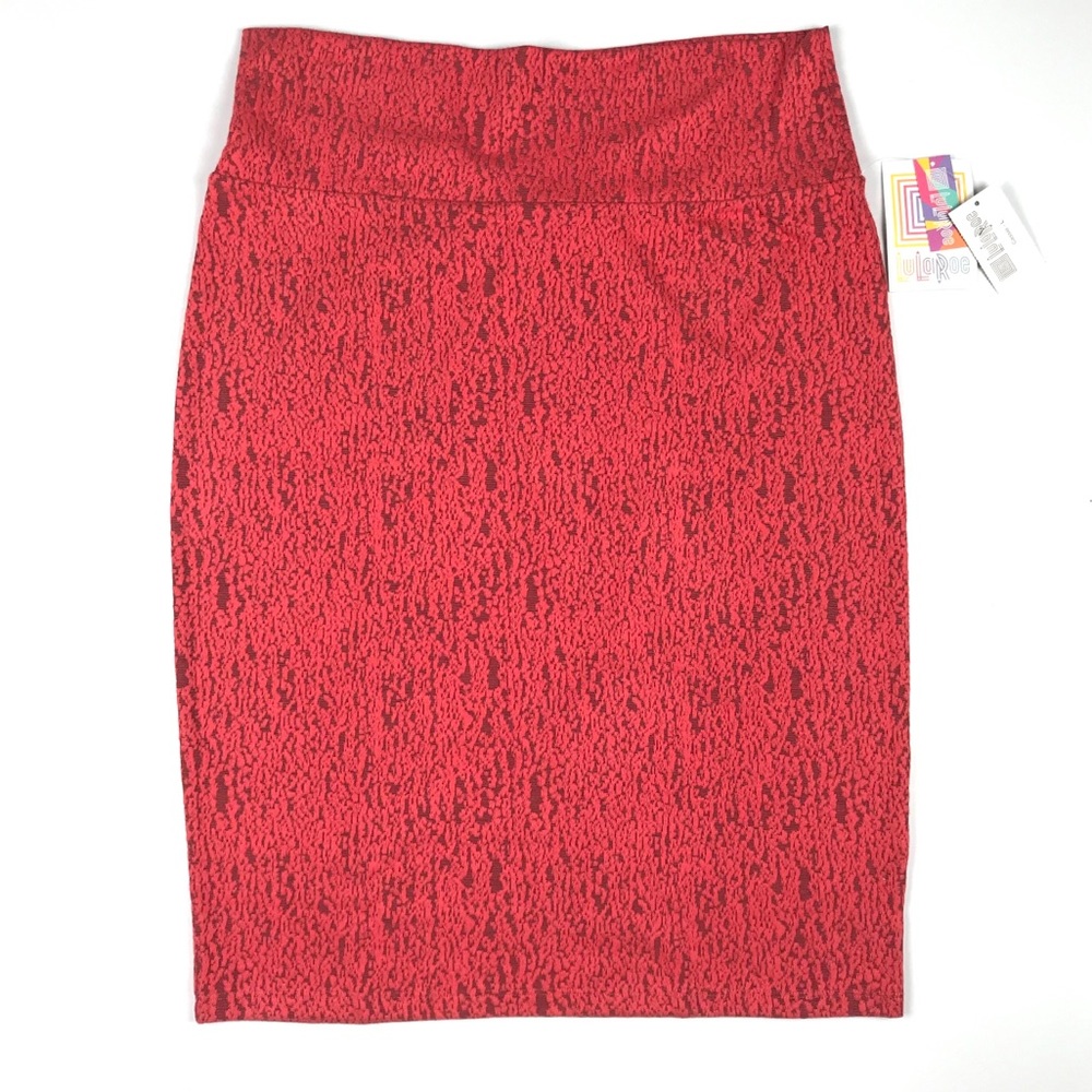 LULAROE Cassie skirt Textured red L
